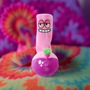 NIP Bark Box 420 PINK Plush Treat Squeaker Give a Dog A B*ONG Toy NEW UNOpened